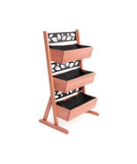NEW Leaf Pattern 3 Tier Vertical Planter wood &amp; metal 45x27x19 in. out/i... - £27.32 GBP