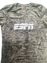 ESPN Womens Burnout Tee Shirt Gray Logo Graphic Size Small NWOT image 3
