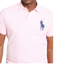 Polo Ralph Lauren Mens Big Pony Pink Mesh Polo Shirt Lt Nwt - £55.05 GBP