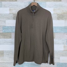 The North Face Cotton Wool Quarter 1/4 Zip Sweater Brown Mock Neck Mens XL - $29.69