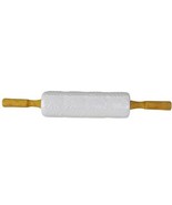 17.5&quot; Rolling Pin ~ White Ceramic ~ Wooden Handles ~ Square Floral Shape... - $651.12 MXN
