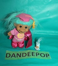 Super Grad Troll In Pink Outfit Cape And Cap Has Blue Hair Bonus Pencil Topper  - £11.59 GBP