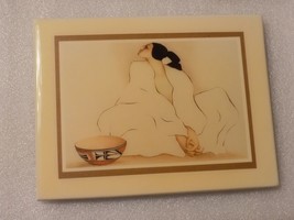 Indian Woman Pottery Bowl Print Ceramic Porcelain Art Tile Wall Decor - $29.70