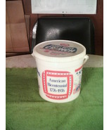 Vtg Kroger Peanut Butter Crunch American Bicentennial 5 lb Plastic Conta... - £11.85 GBP
