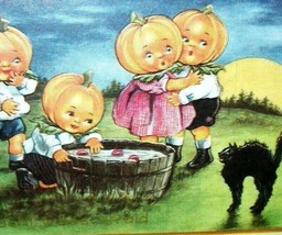 Halloween Postcard Whitney 4 Big Head Fantasy Goblin Children Anthropomorphic - £42.73 GBP