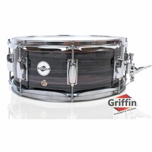 Snare Drum by GRIFFIN - 14&quot; x 5.5&quot; Poplar Wood Shell with Zebra PVC Glos... - £39.12 GBP