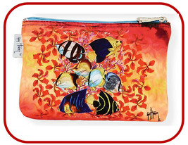 Guy Harvey &quot;Angelfish&quot;~#GH4800E Artistic Canvas 8.5&quot;x6&quot; Cosmetic Bag Coin Purse - £8.04 GBP