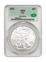 2023 $1 Silver Eagle CACG MS69 (First Delivery) - $50.93