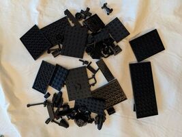 Lego Lot De 50 + Vintage Classique Noir Tuiles Lisse Plat Long Imprimé - $772.07 MXN