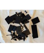 Lego Lot De 50 + Vintage Classique Noir Tuiles Lisse Plat Long Imprimé - $772.07 MXN