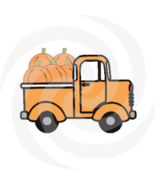 Pumpkins with Truck 2a-Digital Clipart-Gift Cards-Gift Tag-T shirt-Scrap... - £0.98 GBP
