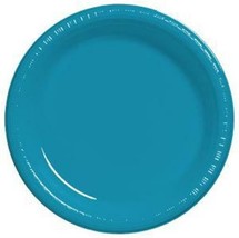 Turquoise 10&quot; Plastic Dinner Plates 20 Per Pack Tableware Decorations Supplies - £28.67 GBP