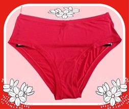 L  Bright Red Everyday NO SHOW Stretch Victorias Secret PINK Hipster Brief Panty - £8.66 GBP