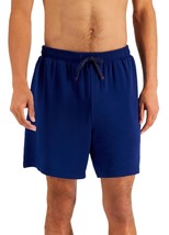 Club Room Men&#39;s Solid Terry Drawstring Pajama Shorts Blue, Medium - £15.78 GBP