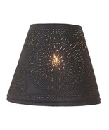 Punched Tin Empire Shade with Chisel Design in Textured Black - 14 inch - $68.59 CAD