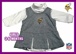 MINNESOTA VIKINGS FOOTBALL GIRLS CHEERLEADER DRESS 6-9 MO NEW CUTE - £14.02 GBP