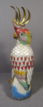 Cloisonne&#39; Parrot Macaw Bird Porcelain Figurine Multicolor Vintage 7&quot;x 2.5&quot; READ - $18.77