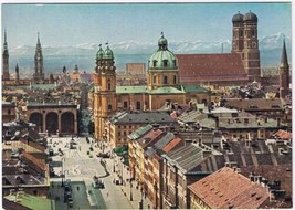 Germany Postcard Munchen Munich City &amp; Mountains From Ludwig Church - £1.57 GBP