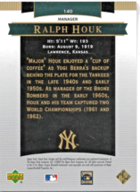 2003 Upper Deck Sweet Spot Classic - Yankee Heritage #140 Ralph Houk 1454 /1500 - £3.56 GBP