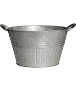Tub Planter With Handles, Round, Galvanized Metal, 16-In. - $67.25 CAD
