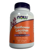NOW FOODS Sunflower Lecithin 1200 mg Soy-Free, Non-GMO - 100 Softgels Ex... - $457.62 MXN