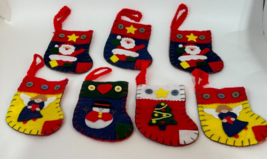 Mini Felt Christmas Character Stockings 8 pcs embelished - £149.37 GBP