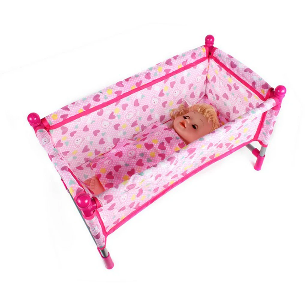 Baby Doll Crib Bed Model Simulation Furniture Model for 9-12inch Doll Kids - £11.17 GBP+