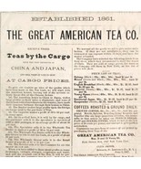 1880s Great American Tea Company Advertisement Victorian Ephemera DWPP22 - $932.74 MXN