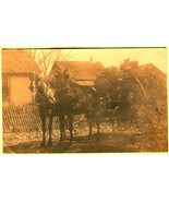 Early 1900s RPPC Real Photo Postcard Named Horses &amp; Buggy Equestrian Man - £11.61 GBP