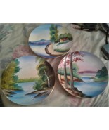 Collectable Vint set of 3 Hand Painted Outdoor theme Pictures on Ceramic... - €17,06 EUR