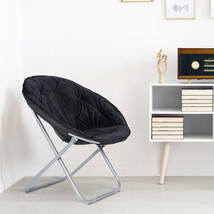 Moon Chair Seat Stool Saucer Chair Soft Folding Metal Frame Living Room Decor - £55.69 GBP