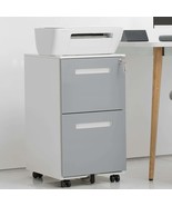 Locking File Cabinet: Mobile, 2 Drawers, Grey - $244.76 CAD