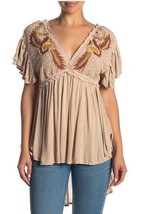 FREE PEOPLE Femmes Chemisier Fiesta Nueva Toasted Oats Beige Taille XS OB797092  - £41.80 GBP
