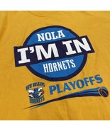 Vintage New Orleans Hornets Shirt Mens XL Yellow Blue Playoffs Exclusive - £15.52 GBP