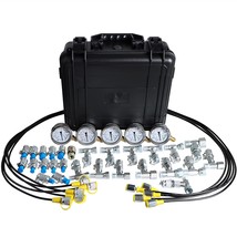 SINOCMP Hydraulic Pressure Test Kit with 5 Gauges 5 Test Hoses 13 Coupli... - £258.65 GBP