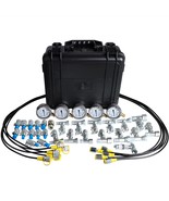 SINOCMP Hydraulic Pressure Test Kit with 5 Gauges 5 Test Hoses 13 Coupli... - £234.40 GBP