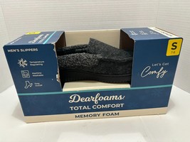 Dearfoams Mens Slippers Memory Foam Insole Total Comfort Indoor Outdoor Black S - £6.73 GBP