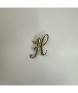 Mamselle H Brooch Pin Gold Tone Finish Hand Engraved Monogram VTG - $10.50