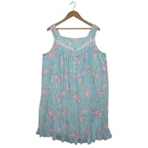 Eileen West Nightgown Womens Large Blue Pink Floral Chemise Lace Trim Ru... - $692.30 MXN