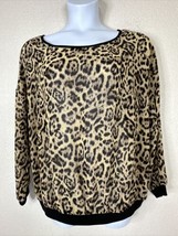 Torrid Womens Plus Size 1 (1X) Sheer Animal Print Scoop Top Long Sleeve - £12.43 GBP