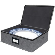 Platter Storage Case - Stackable China Storage Containers Hard Shell Wit... - £29.93 GBP
