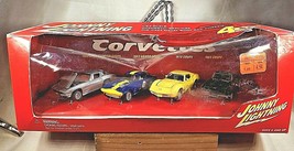 2002 Johnny Lightning  4 Car Box Set CORVETTES 63&#39;Coupe 63&#39;Sport 70&#39;Coupe 65&#39; - £22.42 GBP