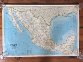 Vintage 1984 National Geographic Society Mexico Mexican Peninsula Map Poster - £31.33 GBP