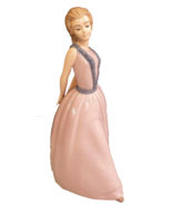 NADAL SPAIN Elegant Girl w/Pink Dress- Large 11-1/2&quot; Vtg Ceramic Figurin... - $59.99