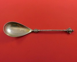 German .800 Silver Preserve Spoon GW Twisted Handle with 3-D Figural Fin... - $187.11