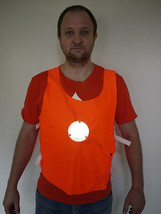 Vintage Neon Orange Train Walker Reflective Electric Light Safety Walking Vest - £23.58 GBP