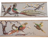 Vtg Gravel Art Pheasant Quail Bird Textured Wall Hanging Picture Matchin... - £135.31 GBP