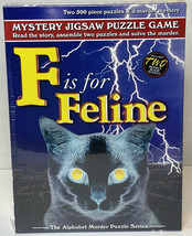 F is for Feline Mystery (2) 500 Piece Puzzles In One Box NEW FACTORY SEALED - £10.38 GBP