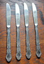 Set of 4 Orleans Stainless Steel Knives Flowers Collectible Decorative Kitchen - £11.94 GBP