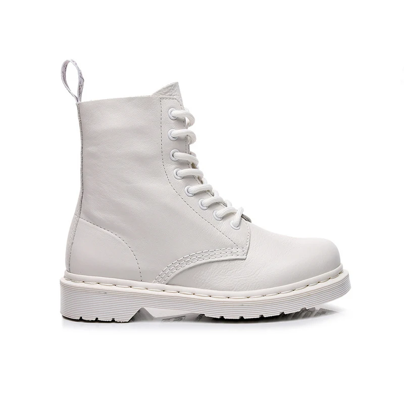 LUPINUS Leather Ankle Boots Women White Motorcycle Boots Women   Lychee attern - - £244.25 GBP